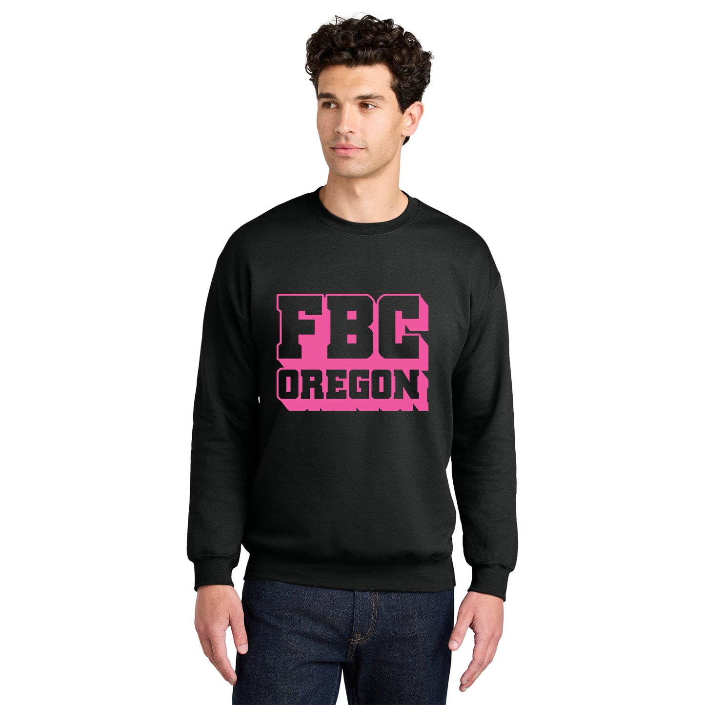 FBCOR Text Unisex Crewneck - Pink