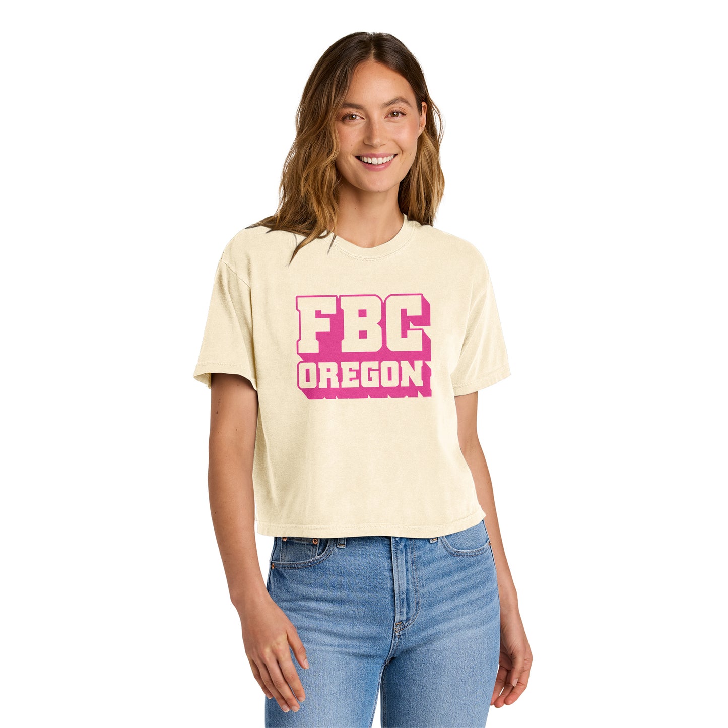 FBCOR Text Women’s Heavyweight Boxy Tee - Pink