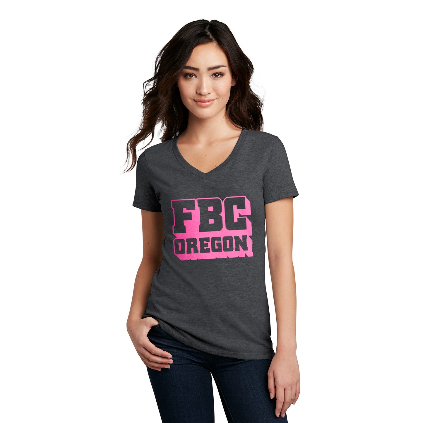 FBCOR Text Women’s V-Neck Tee - Pink