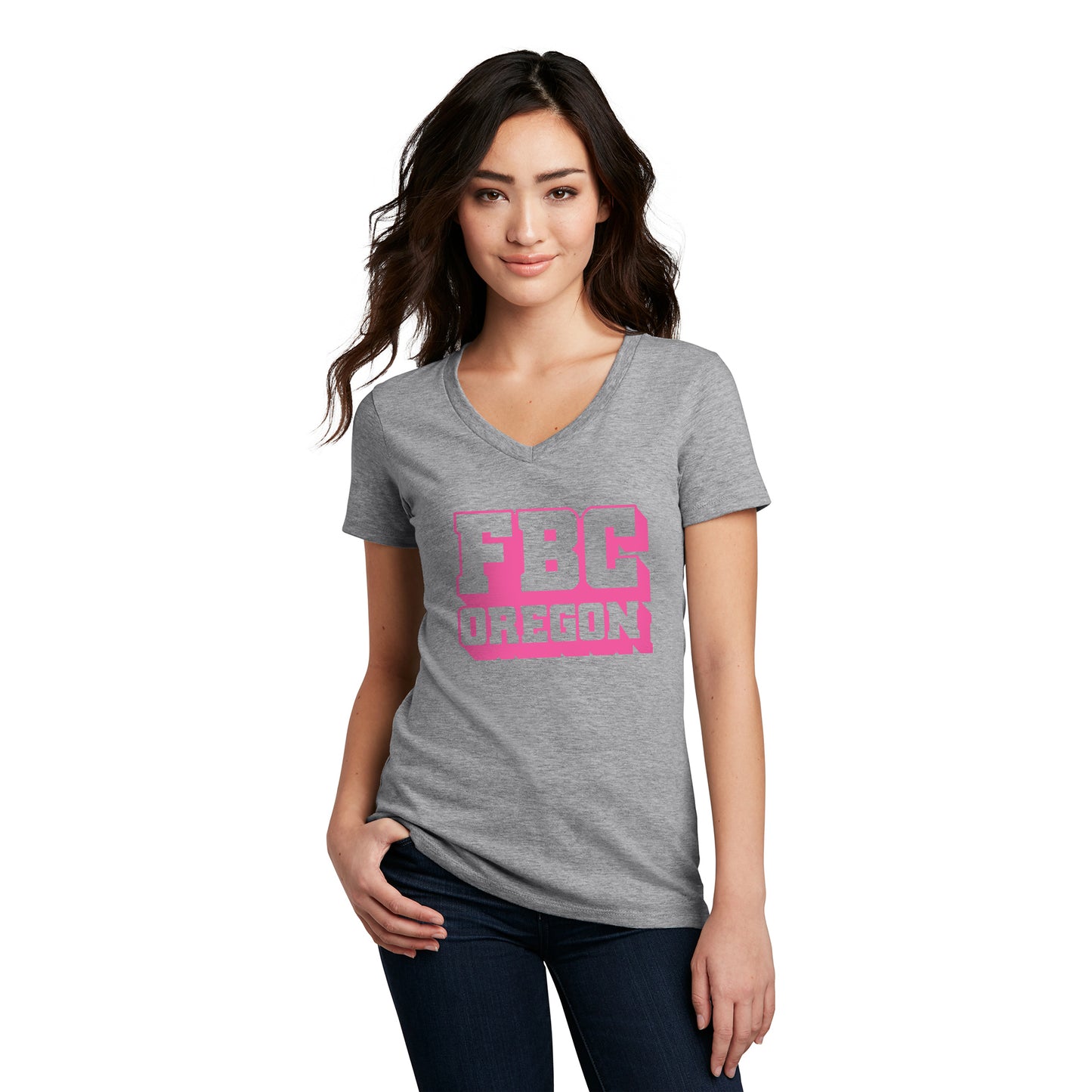 FBCOR Text Women’s V-Neck Tee - Pink