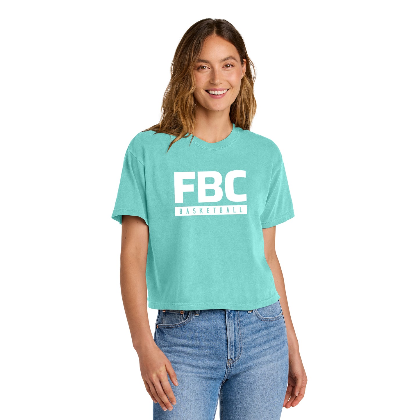 FBC B-Ball Women’s Heavyweight Boxy Tee - White