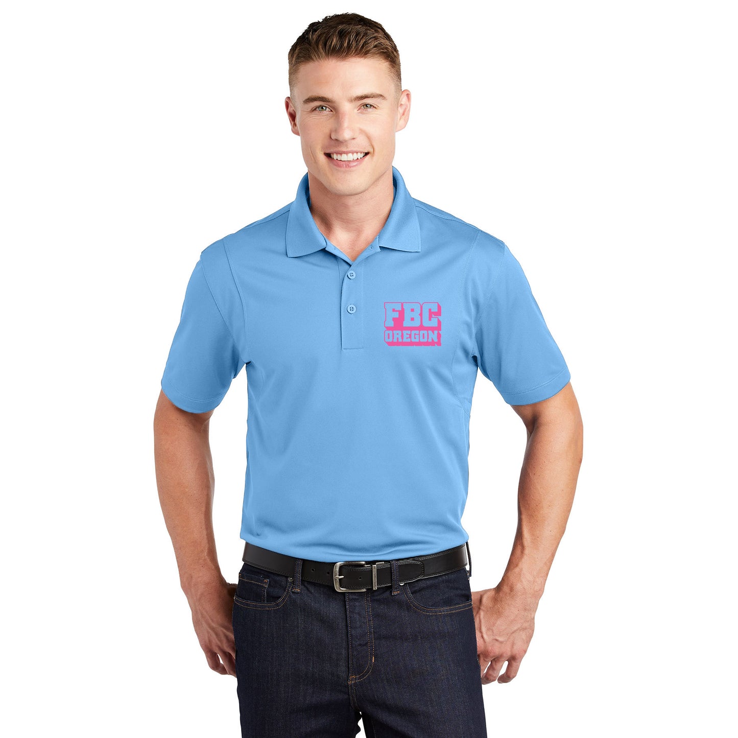 FBCOR Text Men’s Polo - Pink