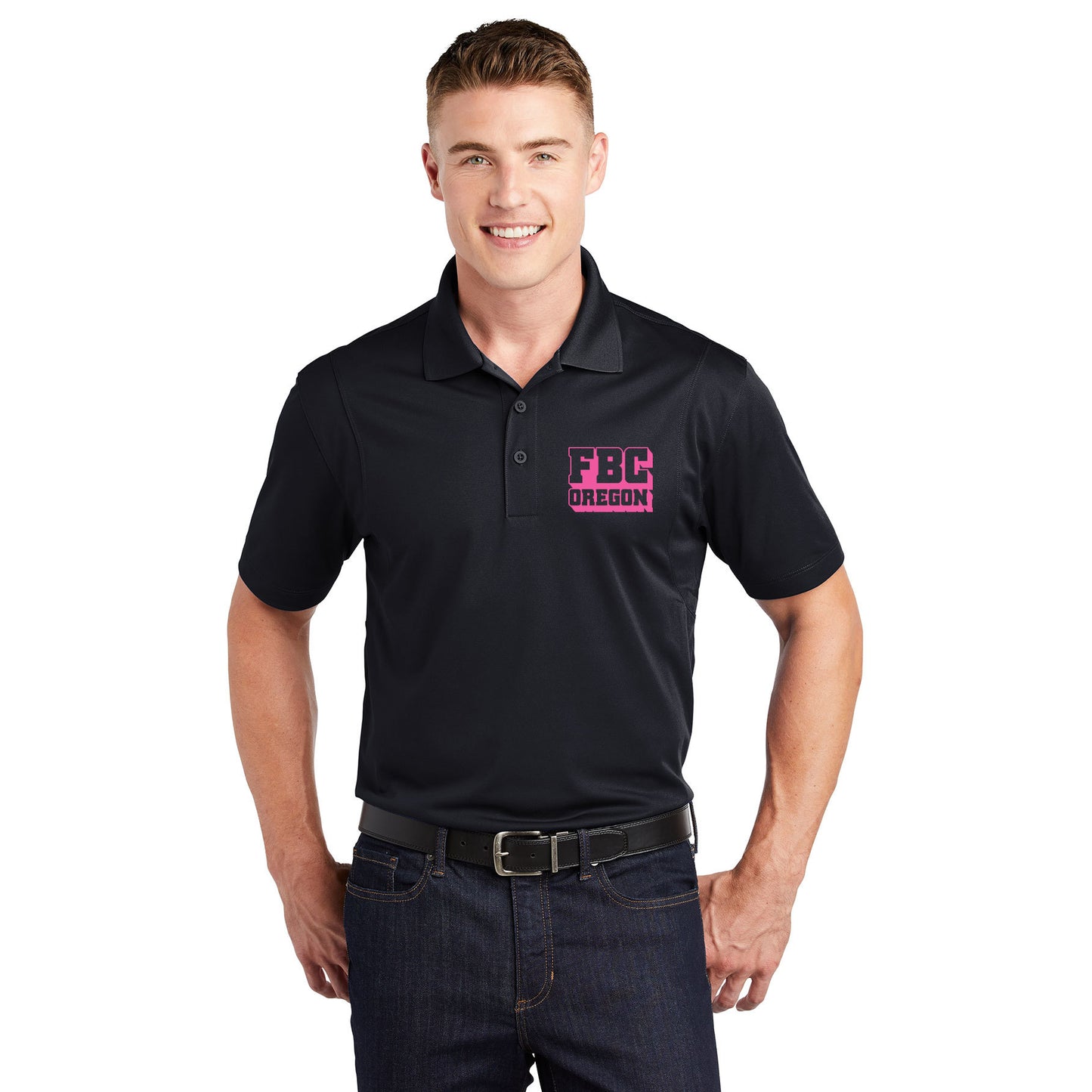 FBCOR Text Men’s Polo - Pink
