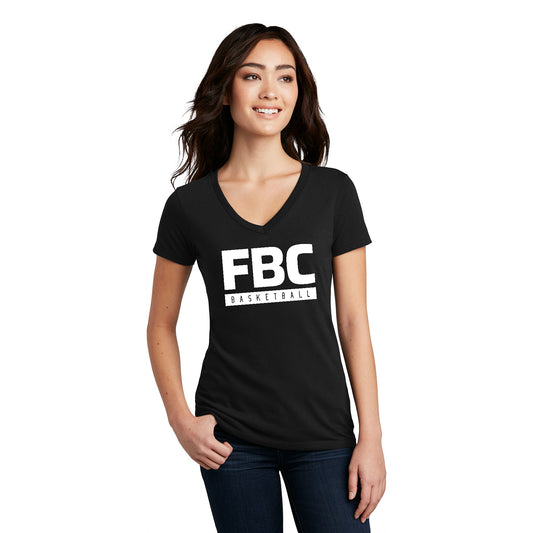 FBC B-Ball Women’s V-Neck Tee - White