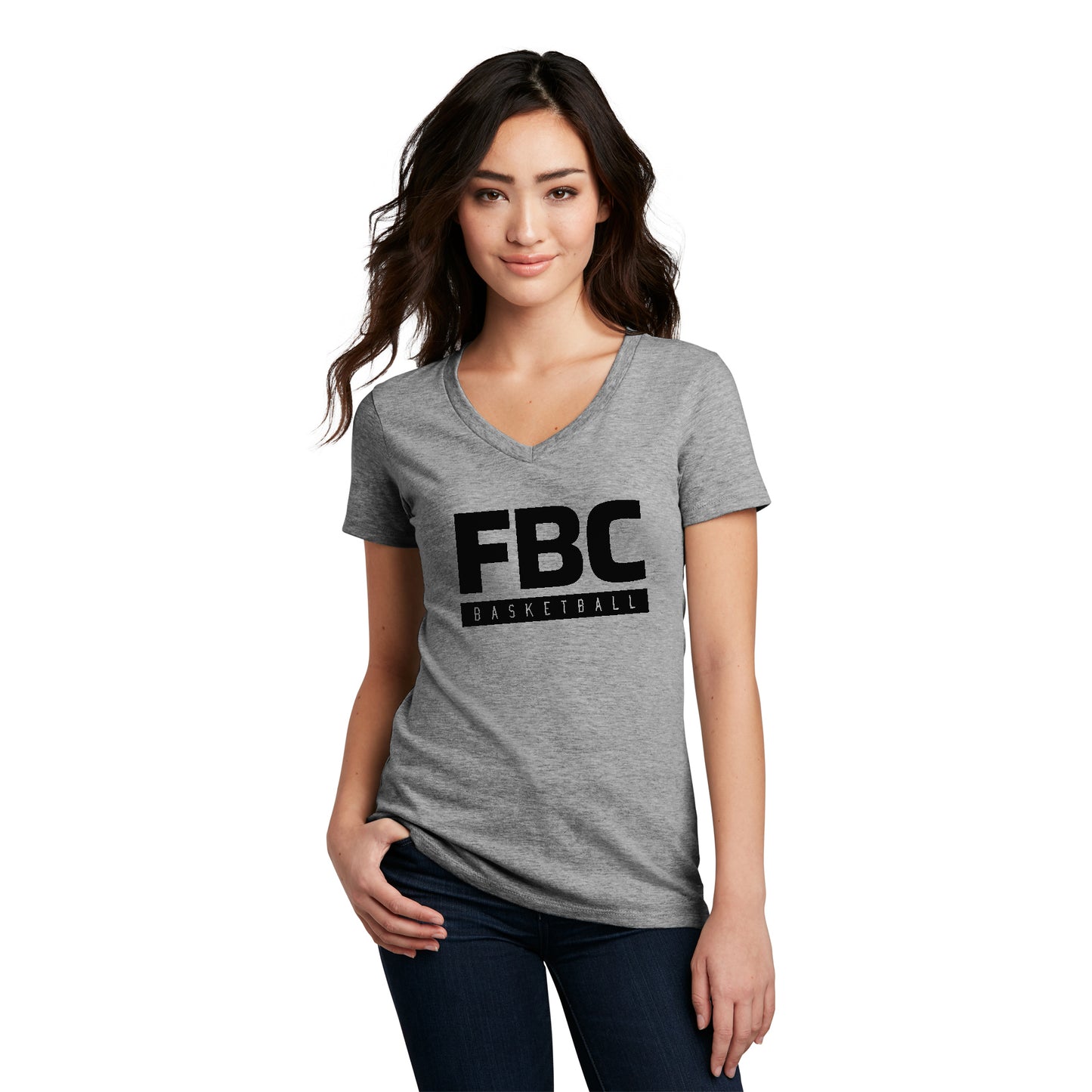 FBC B-Ball Women’s V-Neck Tee - Black