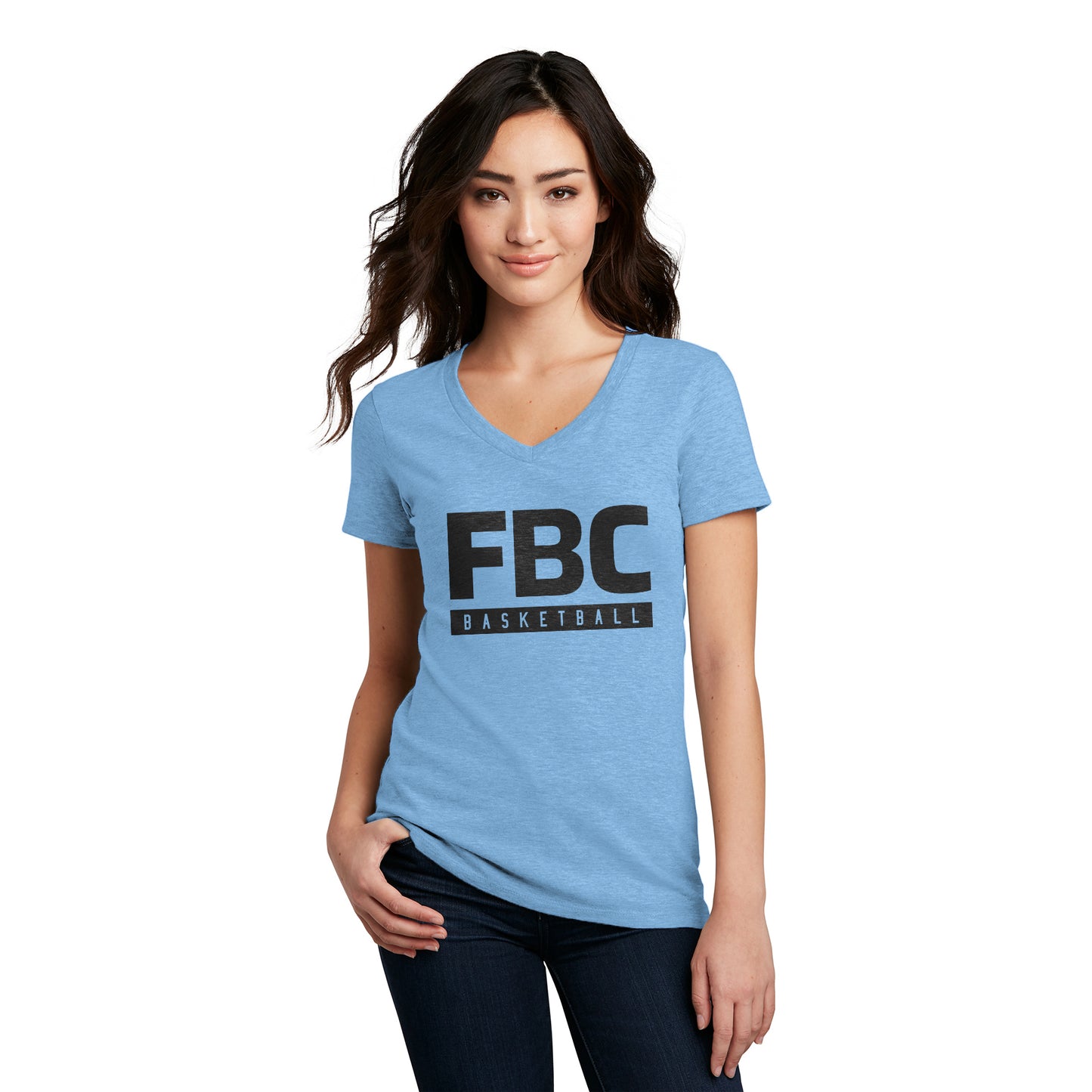 FBC B-Ball Women’s V-Neck Tee - Black