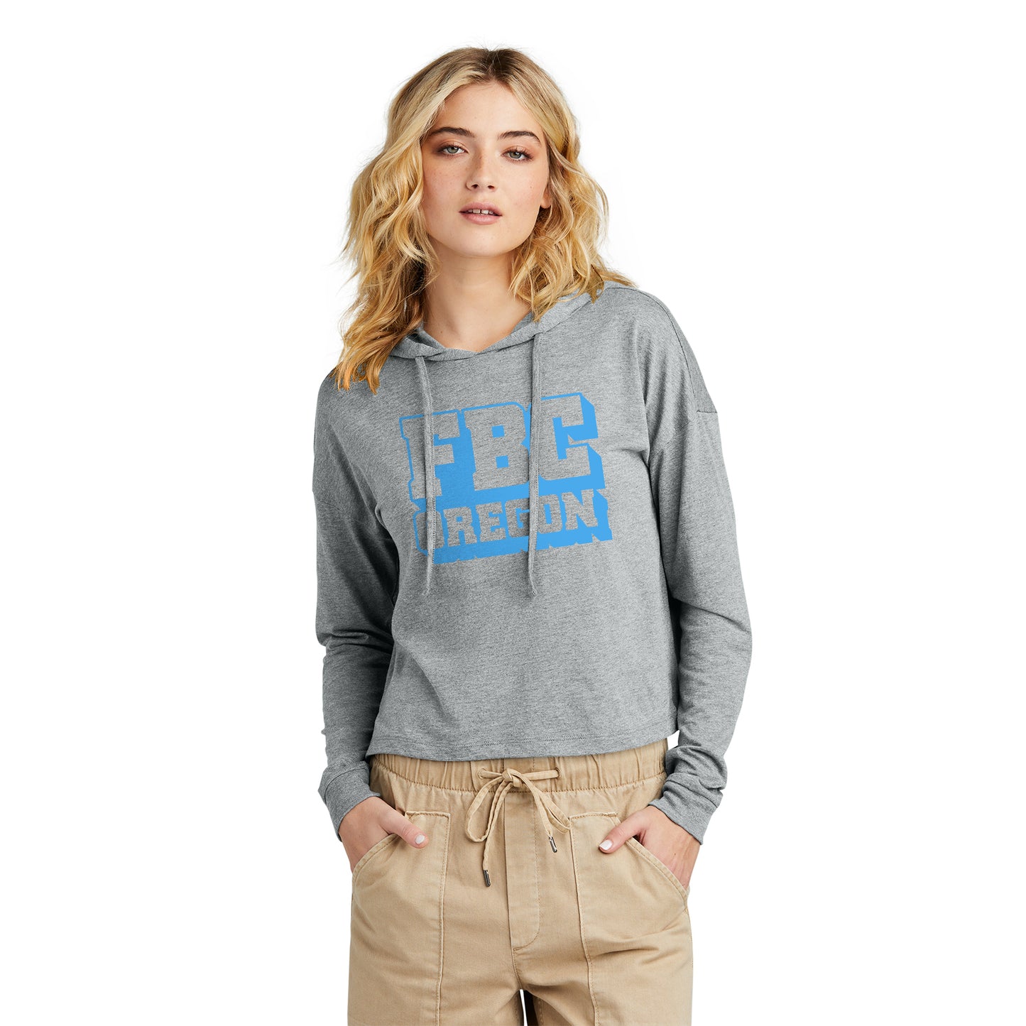 FBCOR Text Women’s Box Cut Lt. Hoodie - Blue