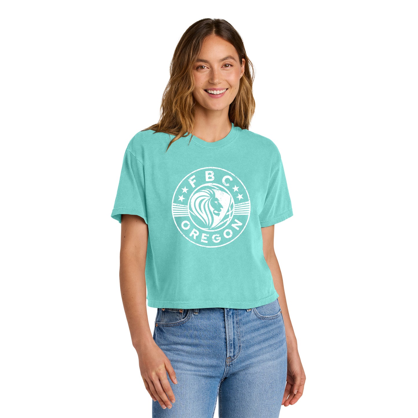 FBCOR Shield Women’s Heavyweight Boxy Tee - White