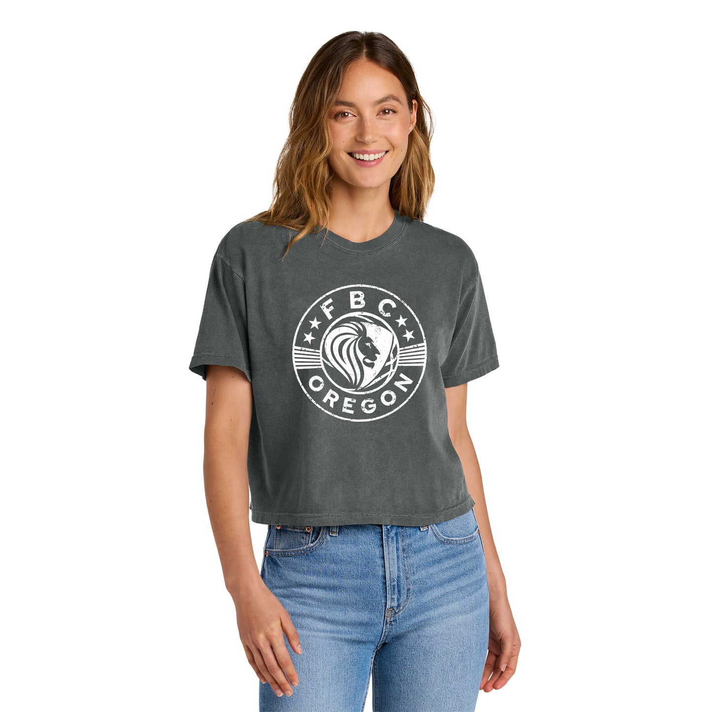 FBCOR Shield Women’s Heavyweight Boxy Tee - White