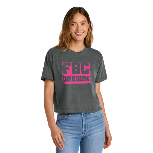 FBCOR Text Women’s Heavyweight Boxy Tee - Pink
