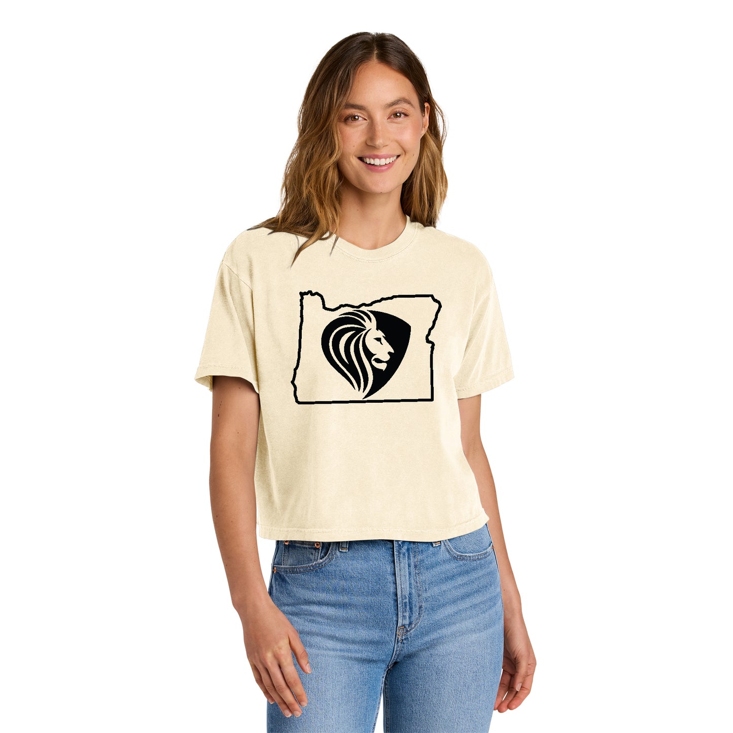 FBCOR State Women’s Heavyweight Boxy Tee - Black