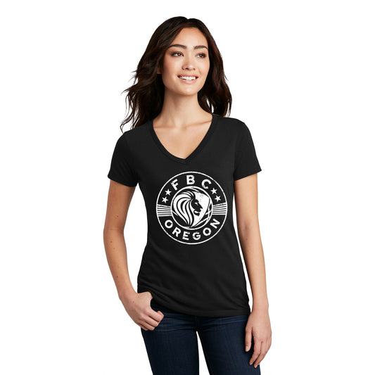 FBCOR Shield Women’s V-Neck Tee - White