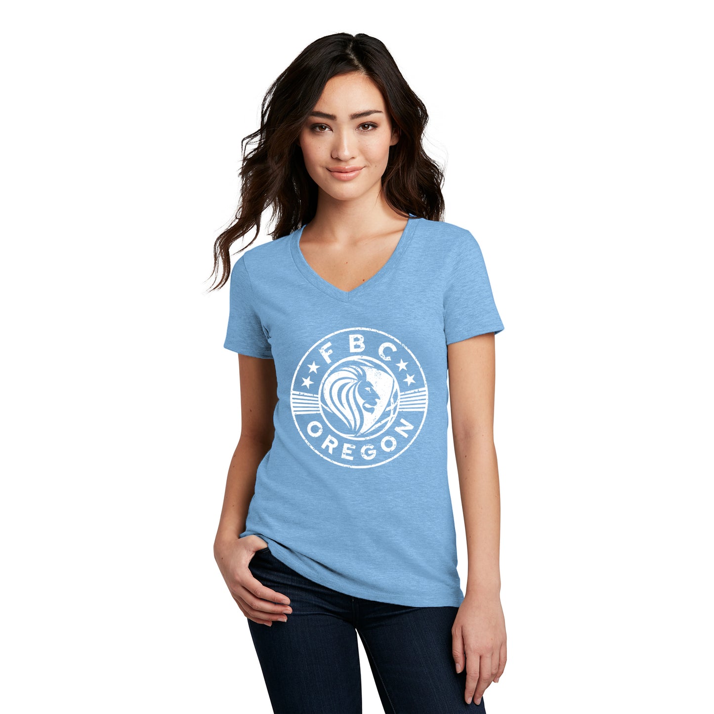 FBCOR Shield Women’s V-Neck Tee - White