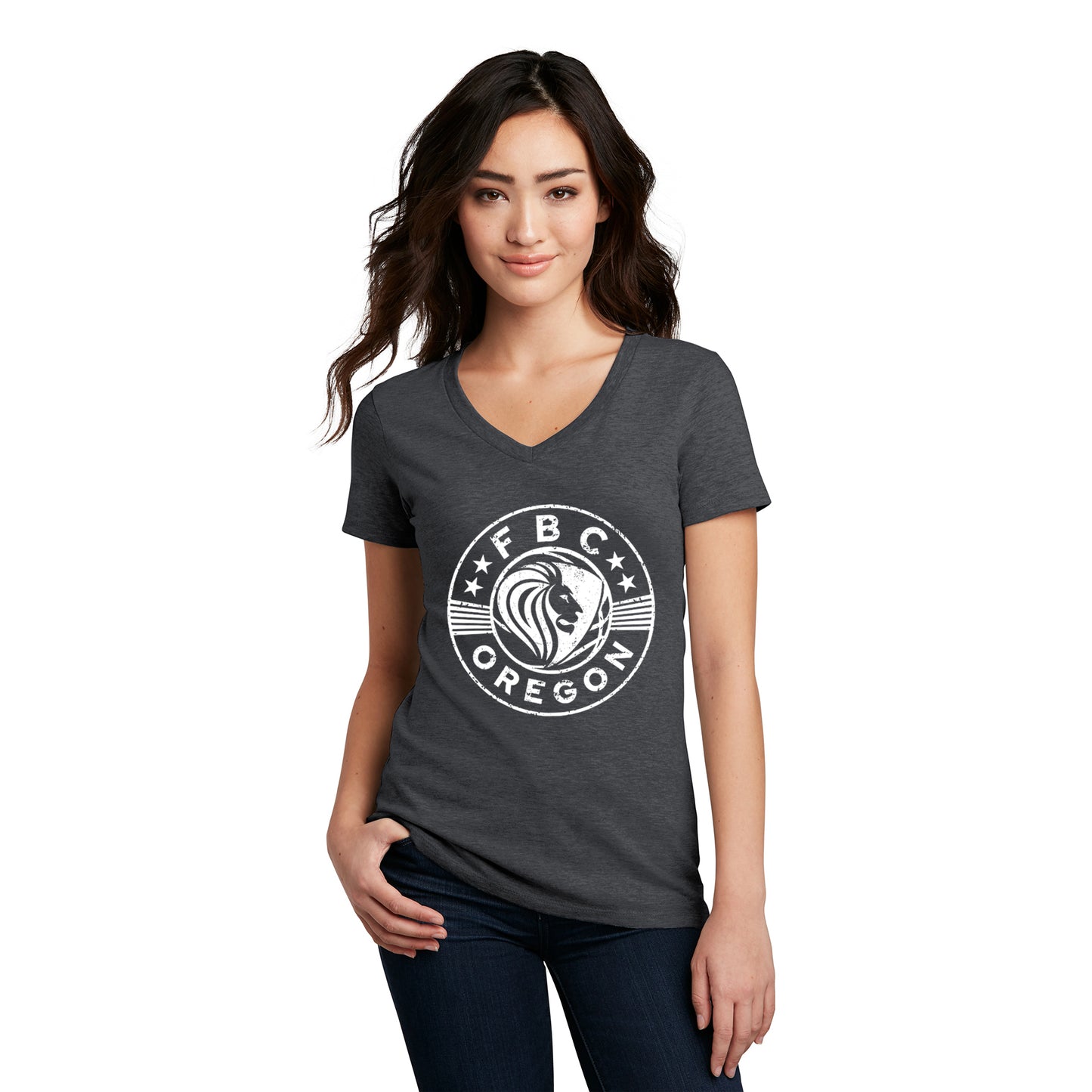 FBCOR Shield Women’s V-Neck Tee - White