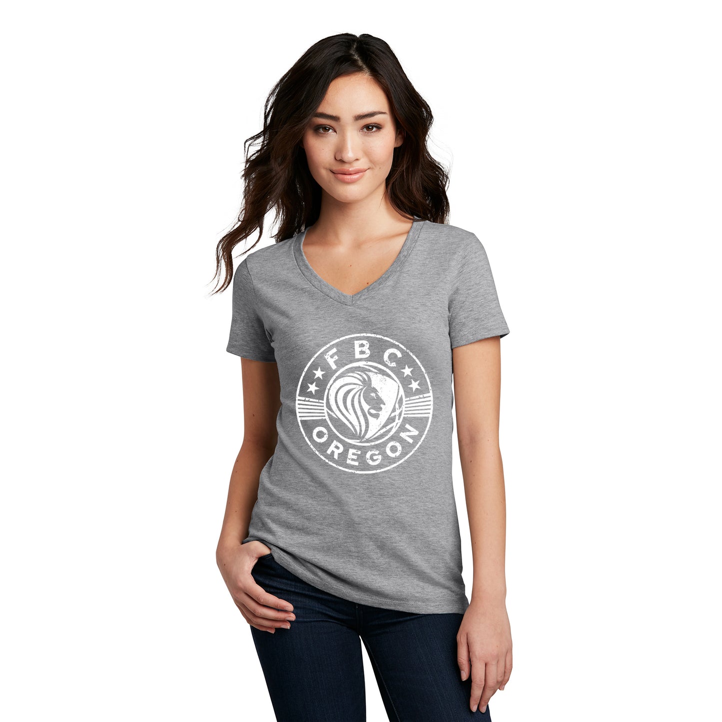 FBCOR Shield Women’s V-Neck Tee - White