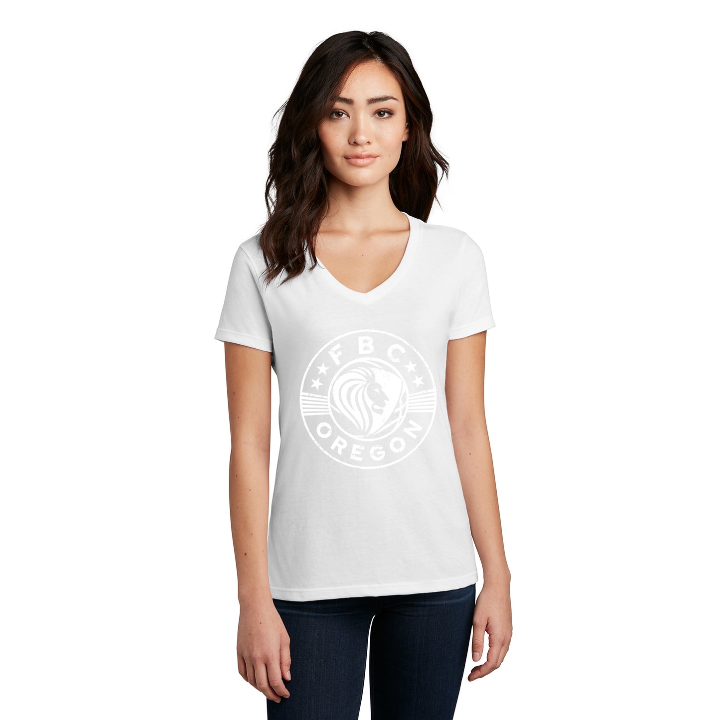 FBCOR Shield Women’s V-Neck Tee - White