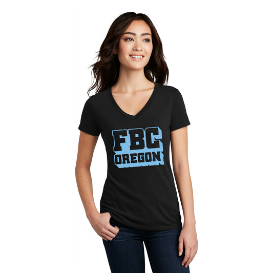 FBCOR Text Women’s V-Neck Tee - Blue
