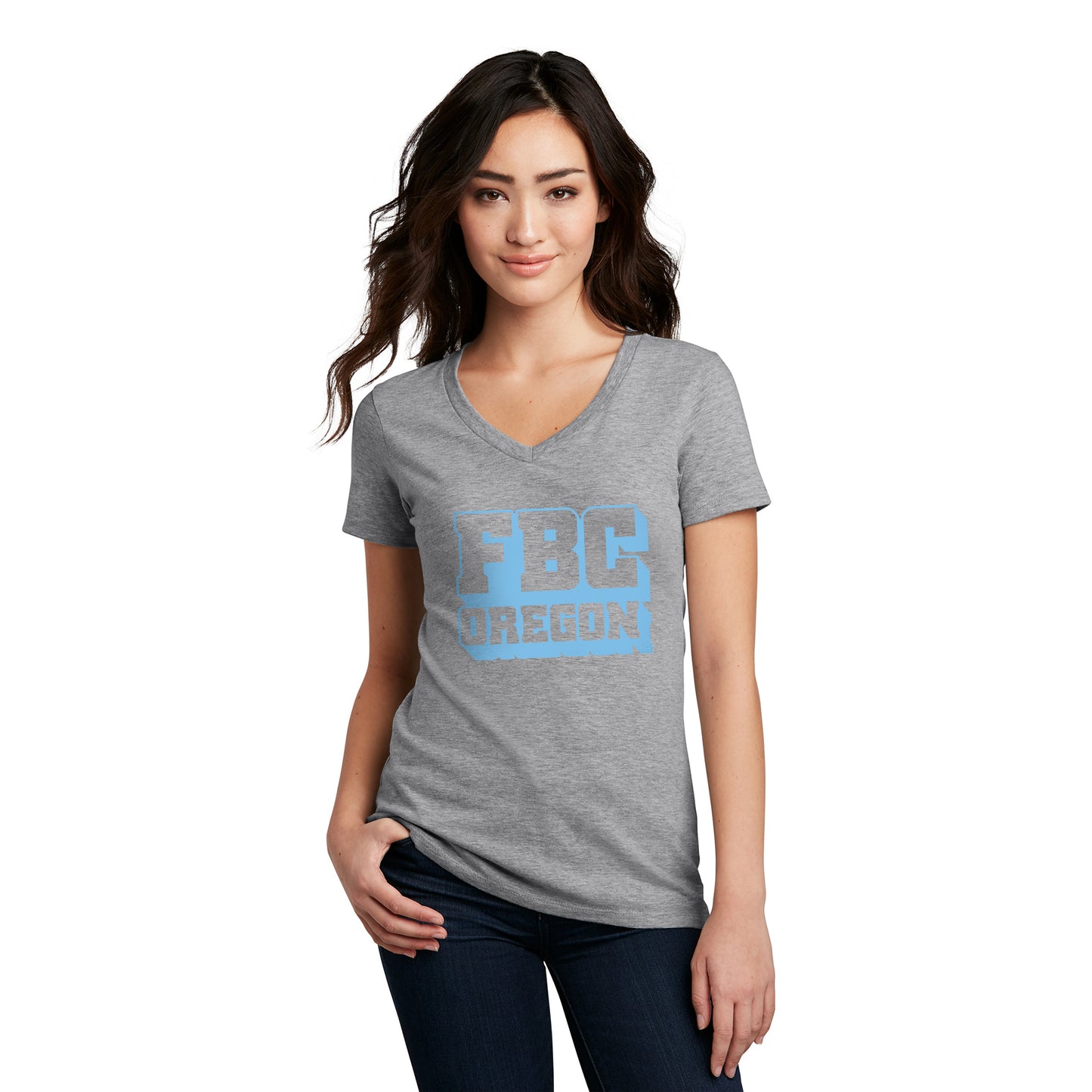 FBCOR Text Women’s V-Neck Tee - Blue