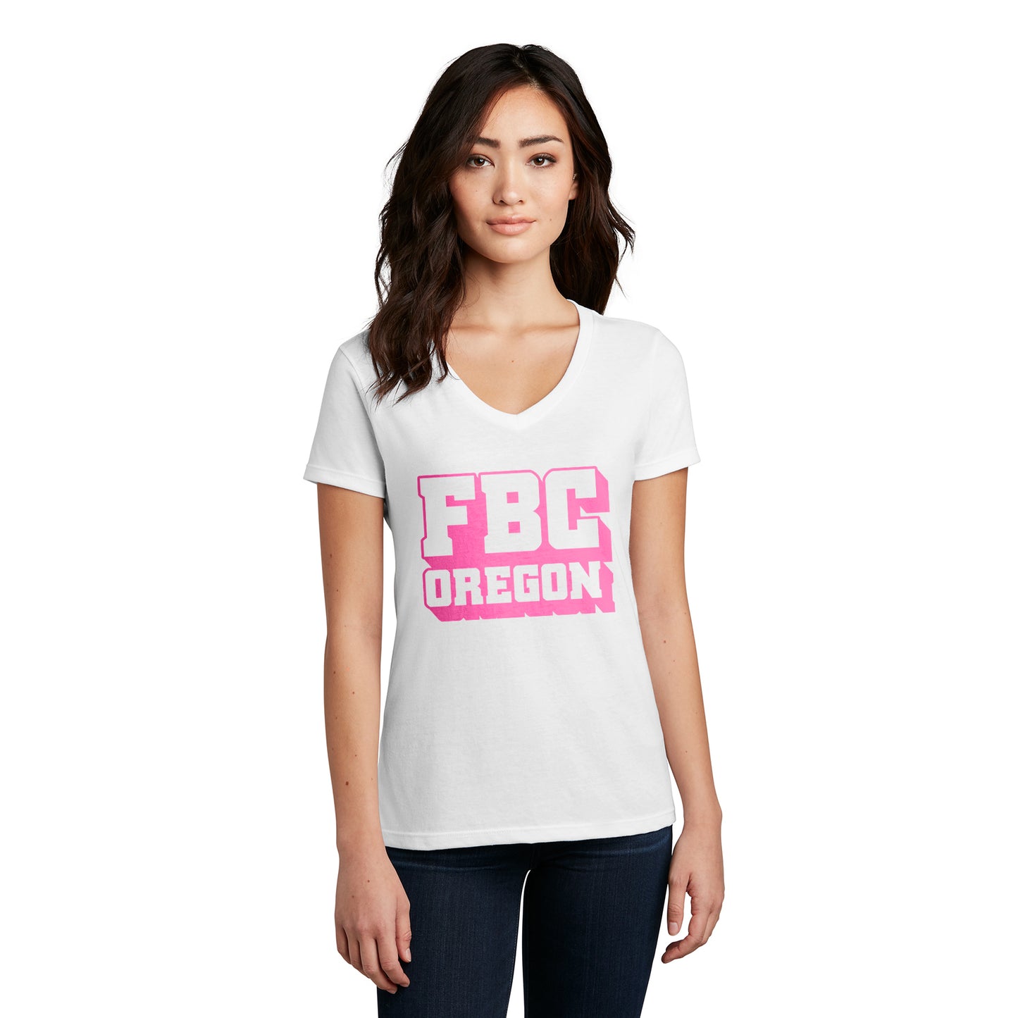 FBCOR Text Women’s V-Neck Tee - Pink