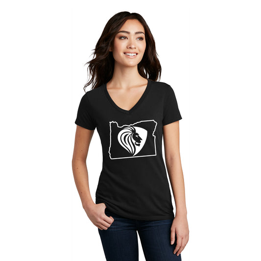 FBCOR State Women’s V-Neck Tee - White