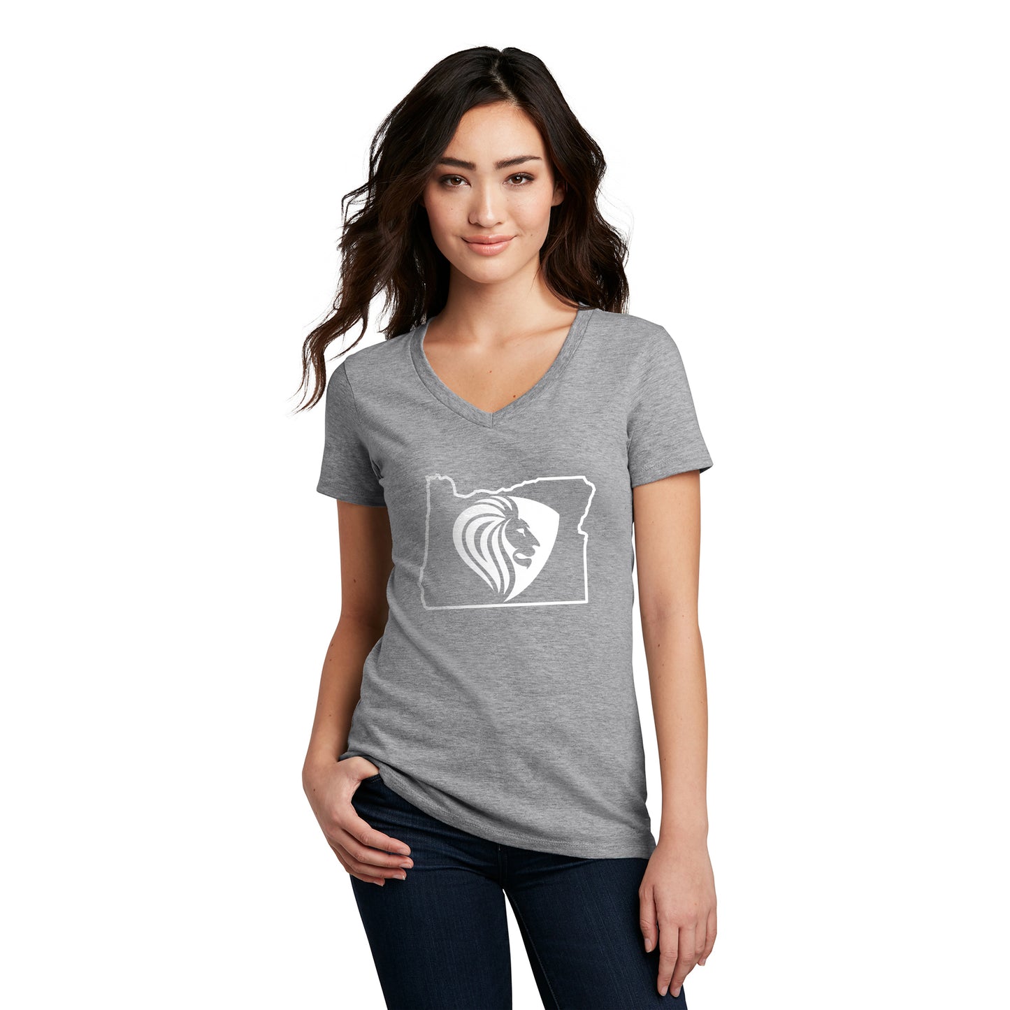 FBCOR State Women’s V-Neck Tee - White